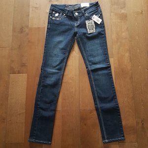 Montana Dark Blue Wash Bling Gems Denim Jean, 5/6